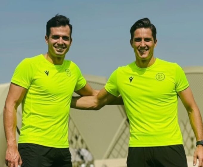 José Luis Guzmán y José Luis Munuera, tras un entrenamiento en Arabía Saudí.